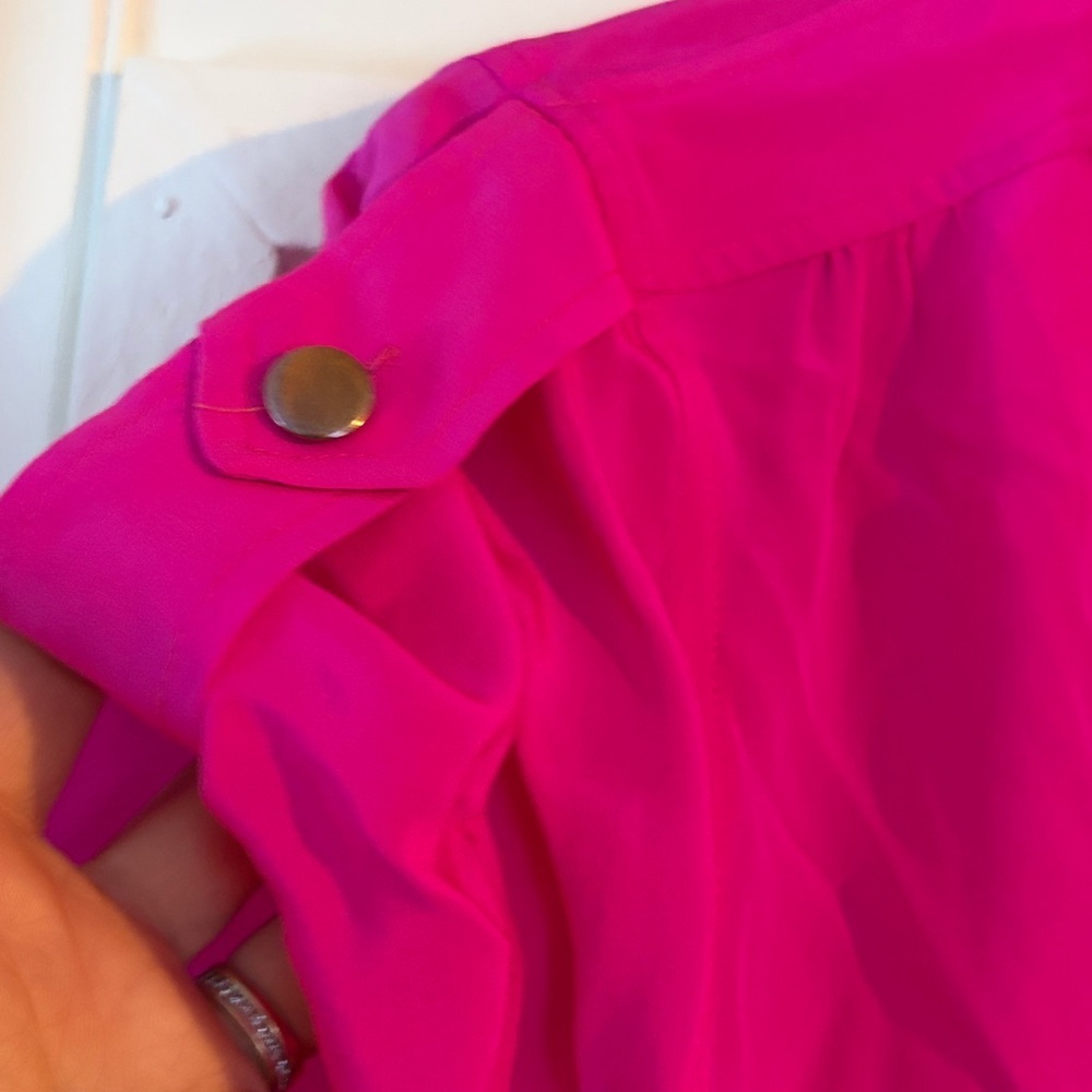Amanda Uprichard Hot Pink Silk Blouse size Small - Picture 3 of 6